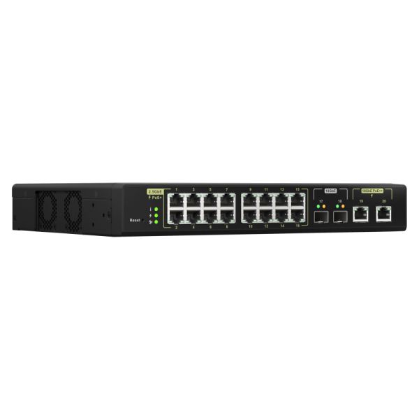QNAP QSW-M2116P-2T2S netwerk-switch Managed L2 2.5G Ethernet Power over Ethernet (PoE) Zwart (QSW-M2116P-2T2S)