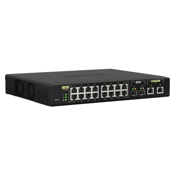 QNAP QSW-M2116P-2T2S netwerk-switch Managed L2 2.5G Ethernet Power over Ethernet (PoE) Zwart (QSW-M2116P-2T2S)