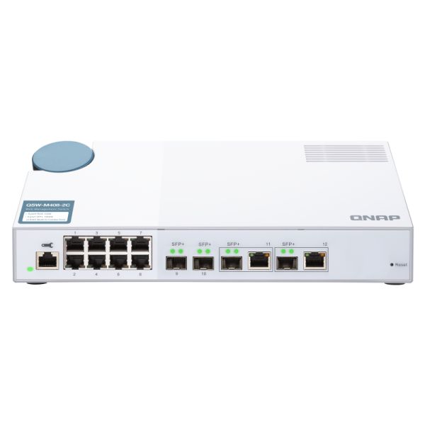 QNAP QSW-M408-2C netwerk-switch Managed L2 10G Ethernet (100/1000/10000) Wit (QSW-M408-2C)