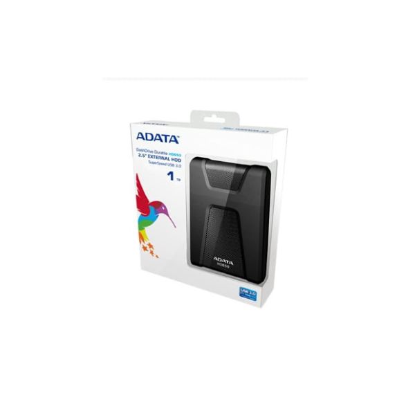ADATA DashDrive Durable HD650 externe harde schijf 1 TB 2.5" USB 3.2 Gen 1 (3.1 Gen 1) Zwart (AHD650-1TU31-CBK) ADATA DashDrive Durable HD650 externe harde schijf 1 TB 2.5" USB 3.2 Gen 1 (3.1 Gen 1) Zwart (AHD650-1TU31-CBK)