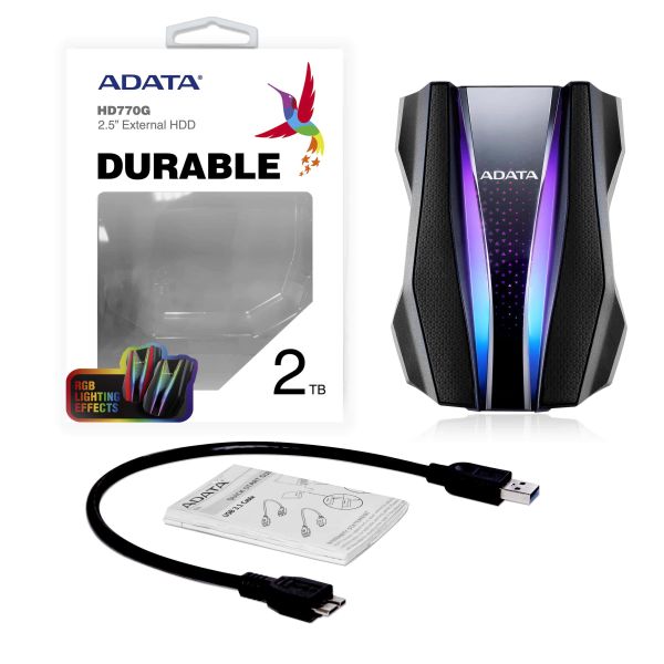 ADATA HD770G externe harde schijf 2 TB 2.5" 3.2 Gen 1 (3.1 Gen 1) Zwart (AHD770G-2TU32G1-CBK)