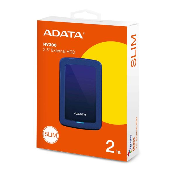 ADATA HV300 externe harde schijf 2 TB 3.2 Gen 1 (3.1 Gen 1) Blauw (AHV300-2TU31-CBL)
