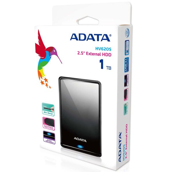 ADATA HV620S externe harde schijf 1 TB 2.5" Micro-USB B 3.2 Gen 1 (3.1 Gen 1) Zwart (AHV620S-1TU31-CBK)