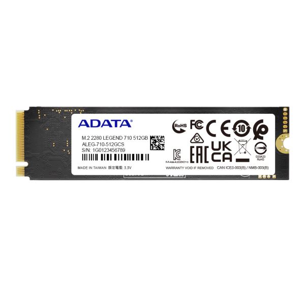 ADATA LEGEND 710 512 GB M.2 PCI Express 3.0 NVMe 3D NAND (ALEG-710-512GCS) ADATA LEGEND 710 512 GB M.2 PCI Express 3.0 NVMe 3D NAND (ALEG-710-512GCS)