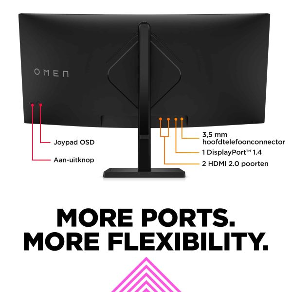 HP OMEN by HP 34c 86,4 cm (34") 3440 x 1440 Pixels Wide Quad HD LED Zwart (780K8AA#ABB)