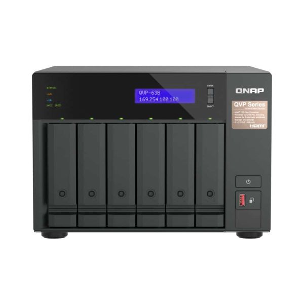 QNAP QVP-63B data-opslag-server NAS Tower Ethernet LAN Zwart (QVP-63B)