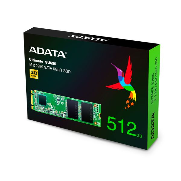 ADATA Ultimate SU650 512 GB M.2 SATA III 3D NAND (ASU650NS38-512GT-C) ADATA Ultimate SU650 512 GB M.2 SATA III 3D NAND (ASU650NS38-512GT-C)