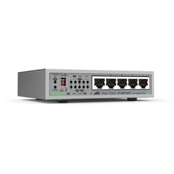 Allied Telesis AT-GS910/5E-50 Unmanaged Gigabit Ethernet (10/100/1000) Grijs (AT-GS910/5E-50)