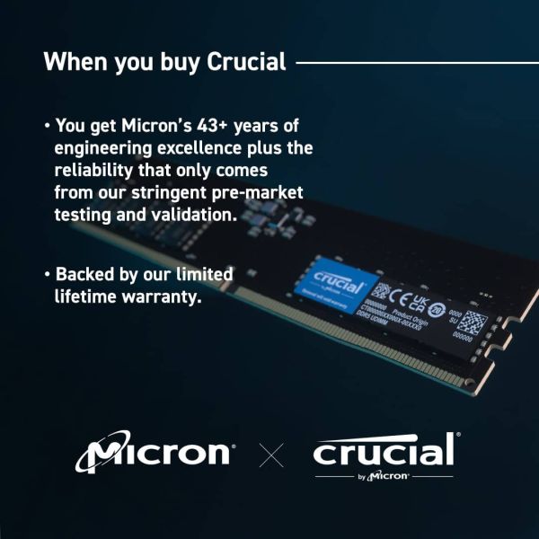 Crucial CT32G56C46U5 geheugenmodule 32 GB 1 x 32 GB DDR5 5600 MHz (CT32G56C46U5)