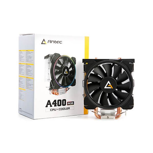 Antec A400 RGB Processor Koeler 12 cm Zwart, Koper, Metallic (0-761345-74007-4)