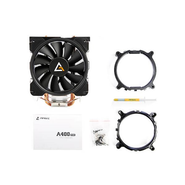Antec A400 RGB Processor Koeler 12 cm Zwart, Koper, Metallic (0-761345-74007-4)