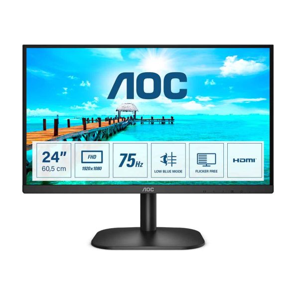 AOC B2 24B2XHM2 computer monitor 60,5 cm (23.8") 1920 x 1080 Pixels Full HD LCD Zwart (24B2XHM2)