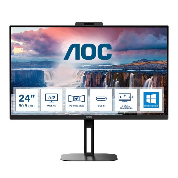 AOC V5 24V5CW/BK computer monitor 60,5 cm (23.8") 1920 x 1080 Pixels Full HD LED Zwart (24V5CW/BK)