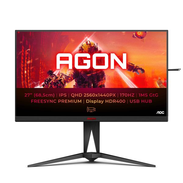 AOC AG275QX/EU computer monitor 68,6 cm (27") 2560 x 1440 Pixels Quad HD Zwart, Rood (AG275QXN)