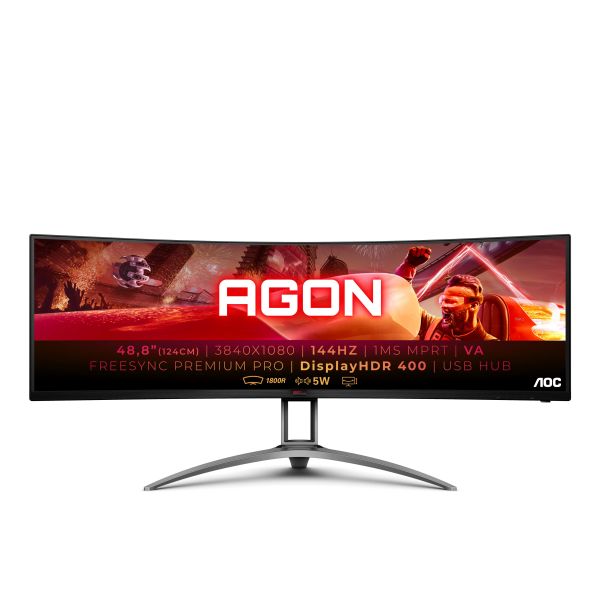 AOC AG493QCX LED display 124 cm (48.8") 3840 x 1080 Pixels Zwart (AG493QCX)