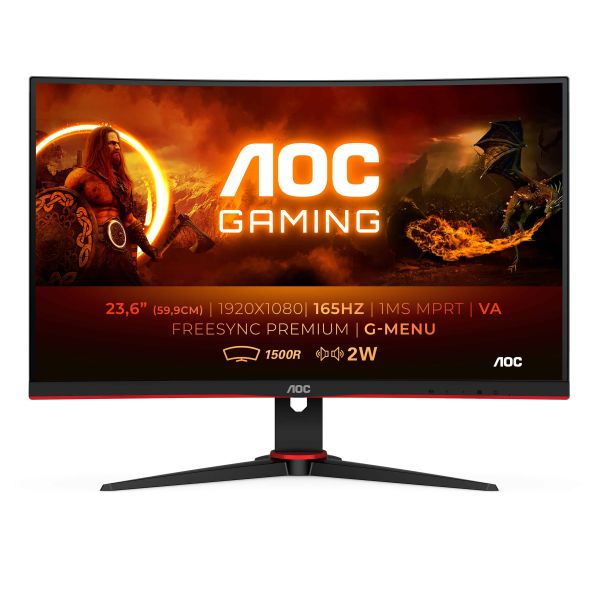 AOC G2 C24G2AE/BK computer monitor 59,9 cm (23.6") 1920 x 1080 Pixels Full HD LED Zwart, Rood (C24G2AE/BK)