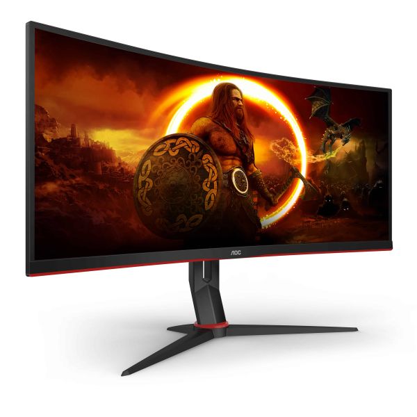 AOC G2 CU34G2X/BK computer monitor 86,4 cm (34") 3440 x 1440 Pixels Quad HD LED Zwart, Rood (CU34G2X/BK)