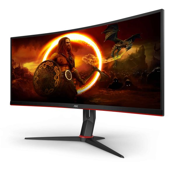 AOC G2 CU34G2X/BK computer monitor 86,4 cm (34") 3440 x 1440 Pixels Quad HD LED Zwart, Rood (CU34G2X/BK)