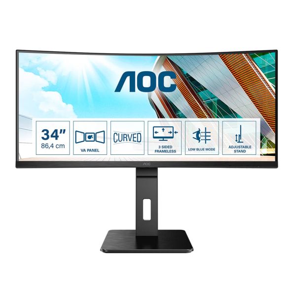 AOC P2 CU34P2A LED display 86,4 cm (34") 3440 x 1440 Pixels Quad HD Zwart (CU34P2A)