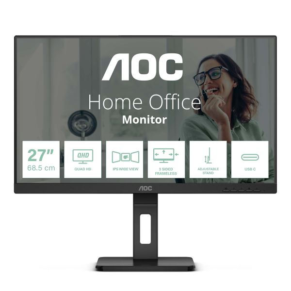AOC Q27P3CV computer monitor 68,6 cm (27") 2560 x 1440 Pixels Quad HD LED Zwart (Q27P3CV)
