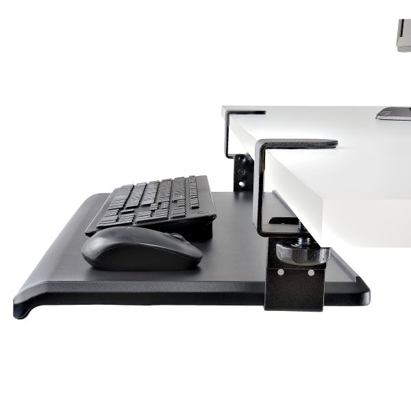 StarTech.com Uitschuifbare Toetsenbordlade voor onder Bureaublad, Ergonomische Keyboard Tray met Bureauklem, Tot 12kg, Uittrekbare Plank voor Toetsenbord/Muis, In Hoogte Verstelbaar (10/12/14cm) (KEYBOARD-TRAY-CLAMP1)