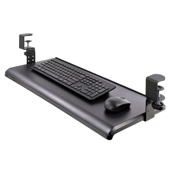 StarTech.com Uitschuifbare Toetsenbordlade voor onder Bureaublad, Ergonomische Keyboard Tray met Bureauklem, Tot 12kg, Uittrekbare Plank voor Toetsenbord/Muis, In Hoogte Verstelbaar (10/12/14cm) (KEYBOARD-TRAY-CLAMP1)