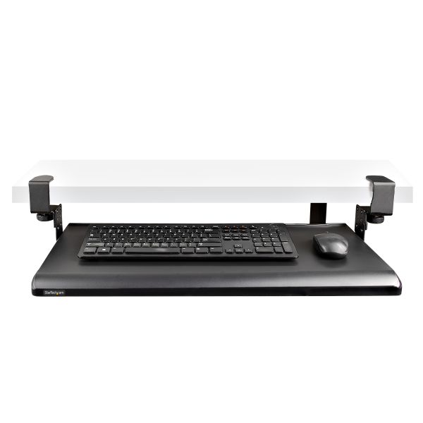 StarTech.com Uitschuifbare Toetsenbordlade voor onder Bureaublad, Ergonomische Keyboard Tray met Bureauklem, Tot 12kg, Uittrekbare Plank voor Toetsenbord/Muis, In Hoogte Verstelbaar (10/12/14cm) (KEYBOARD-TRAY-CLAMP1)