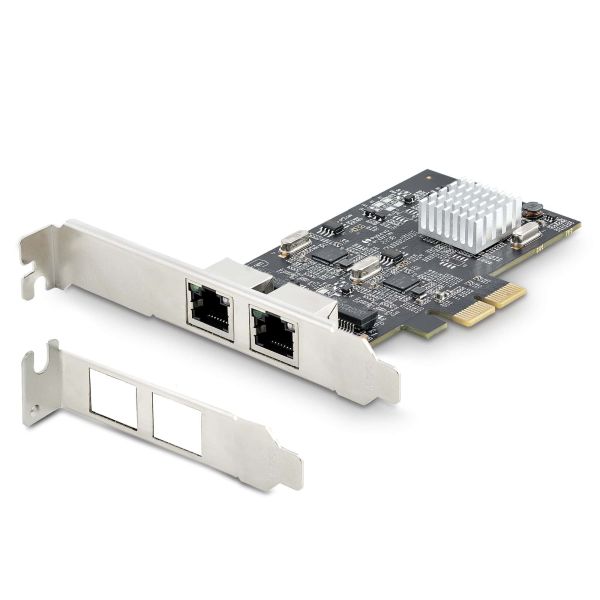 StarTech.com 2-Port 2.5Gbps NBASE-T PCIe Netwerkkaart, Intel I225-V, Dual-Port Computer Ethernet Adapter, Multi-Gigabit NIC, PCI Express Server LAN Kaart, Desktop Ethernet Interface (PR22GI-NETWORK-CARD)