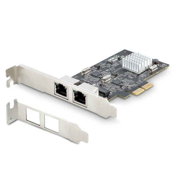 StarTech.com 2-Port 2.5Gbps NBASE-T PCIe Netwerkkaart, Intel I225-V, Dual-Port Computer Ethernet Adapter, Multi-Gigabit NIC, PCI Express Server LAN Kaart, Desktop Ethernet Interface (PR22GI-NETWORK-CARD)