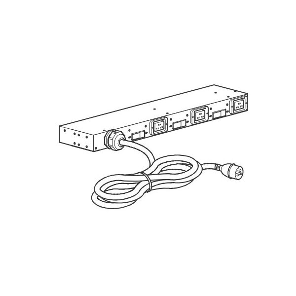 APC Rack PDU, Basic, 0U/1U, 48A, 230V, (3x) C19, IEC 309 63A stekker (AP6038A)
