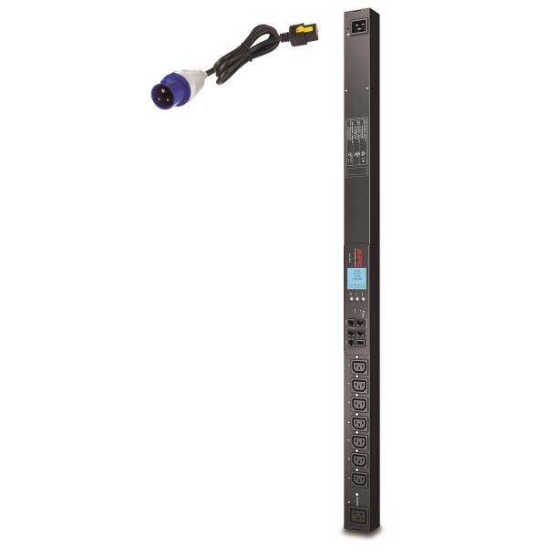 APC Rack PDU, Switched, ZeroU, 16A, 230V, (7x) C13 & (1x) C19, IEC 309 16A stekker (AP8958EU3)