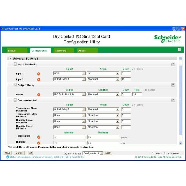 APC AP9613 Dry Contact I/O SmartSlot Kaart (AP9613)