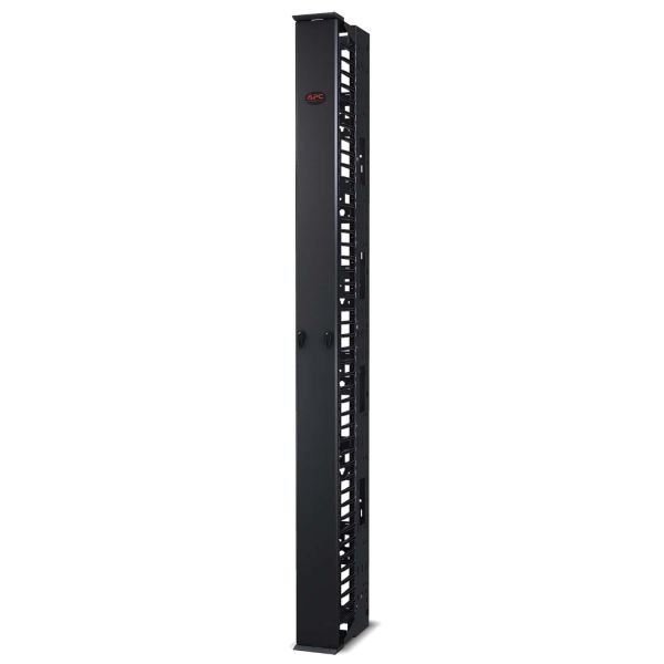 APC Veelzijdige, verticale kabelgeleider voor racks met 2 of 4 staanders, 84"H x 6"B, deur aan één zijde (AR8615)