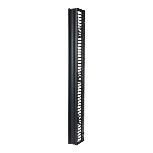 APC Valueline, verticale kabelmanager voor 2 & 4-stijls racks, 84"H X 6"B, enkelzijdig met deur (AR8715)