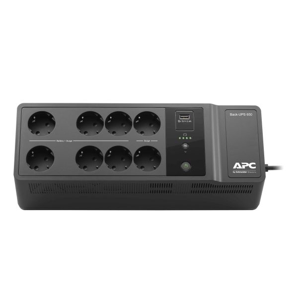 APC Back-UPS BE650G2-GR - Noodstroomvoeding 8x stopcontact, 650VA, 1 USB oplader, 1 USB datapoort (BE650G2-GR)