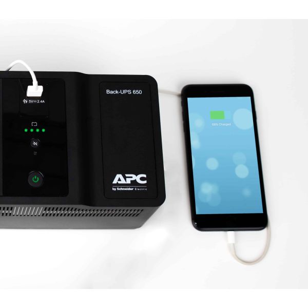 APC Back-UPS BE650G2-GR - Noodstroomvoeding 8x stopcontact, 650VA, 1 USB oplader, 1 USB datapoort (BE650G2-GR) APC Back-UPS BE650G2-GR - Noodstroomvoeding 8x stopcontact, 650VA, 1 USB oplader, 1 USB datapoort (BE650G2-GR)