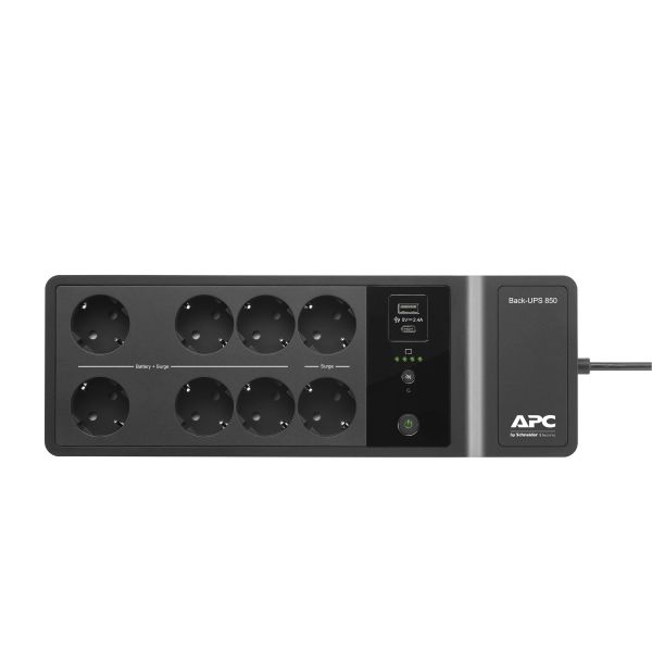 APC Back-UPS BE850G2-GR - Noodstroomvoeding 8x stopcontact, 850VA, 2 USB opladers, 1 USB datapoort (BE850G2-GR)