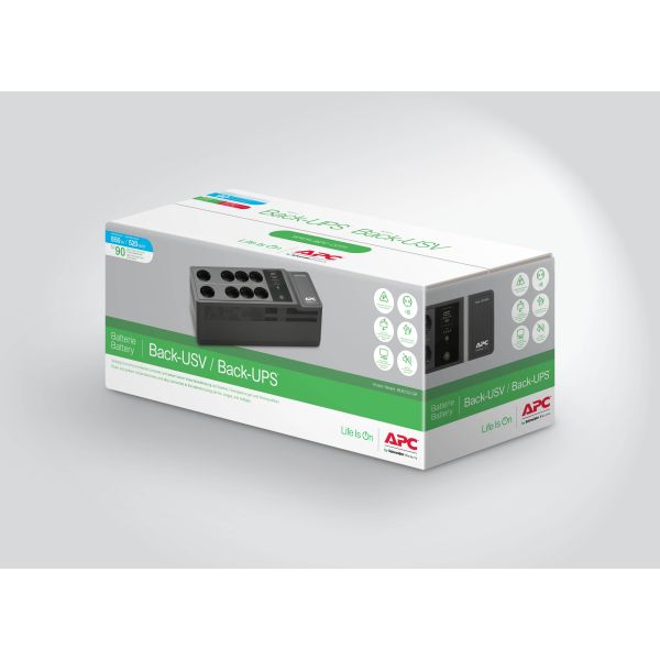 APC Back-UPS BE850G2-GR - Noodstroomvoeding 8x stopcontact, 850VA, 2 USB opladers, 1 USB datapoort (BE850G2-GR) APC Back-UPS BE850G2-GR - Noodstroomvoeding 8x stopcontact, 850VA, 2 USB opladers, 1 USB datapoort (BE850G2-GR)