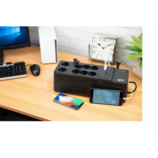 APC Back-UPS BE850G2-GR - Noodstroomvoeding 8x stopcontact, 850VA, 2 USB opladers, 1 USB datapoort (BE850G2-GR) APC Back-UPS BE850G2-GR - Noodstroomvoeding 8x stopcontact, 850VA, 2 USB opladers, 1 USB datapoort (BE850G2-GR)