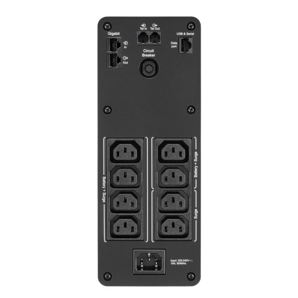 APC Back-UPS PRO BR1200SI - Noodstroomvoeding, 8x C13 uitgang, 2x USB lader (type A & C), 1200VA, USB dataport (BR1200SI)