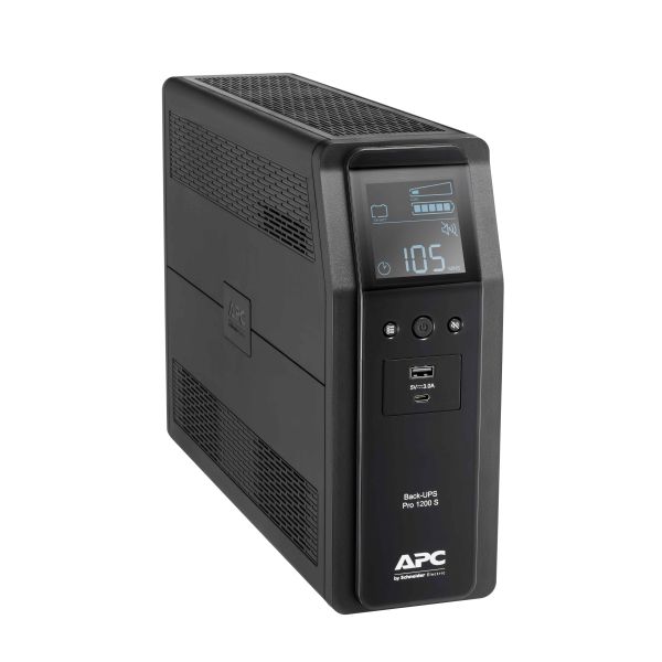 APC Back-UPS PRO BR1200SI - Noodstroomvoeding, 8x C13 uitgang, 2x USB lader (type A & C), 1200VA, USB dataport (BR1200SI)
