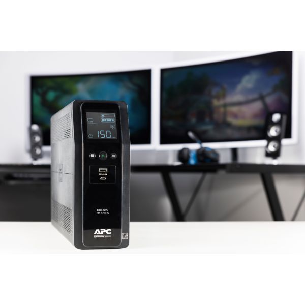 APC Back-UPS PRO BR1200SI - Noodstroomvoeding, 8x C13 uitgang, 2x USB lader (type A & C), 1200VA, USB dataport (BR1200SI) APC Back-UPS PRO BR1200SI - Noodstroomvoeding, 8x C13 uitgang, 2x USB lader (type A & C), 1200VA, USB dataport (BR1200SI)