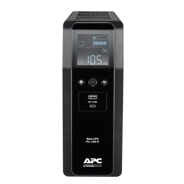 APC Back-UPS PRO BR1200SI - Noodstroomvoeding, 8x C13 uitgang, 2x USB lader (type A & C), 1200VA, USB dataport (BR1200SI) APC Back-UPS PRO BR1200SI - Noodstroomvoeding, 8x C13 uitgang, 2x USB lader (type A & C), 1200VA, USB dataport (BR1200SI)