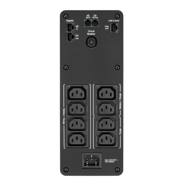 APC Back-UPS PRO BR1600SI - Noodstroomvoeding, 8x C13 uitgang, 2x USB charger (type A & C), 1600VA, USB dataport (BR1600SI) APC Back-UPS PRO BR1600SI - Noodstroomvoeding, 8x C13 uitgang, 2x USB charger (type A & C), 1600VA, USB dataport (BR1600SI)