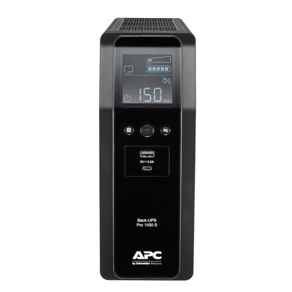 APC Back-UPS PRO BR1600SI - Noodstroomvoeding, 8x C13 uitgang, 2x USB charger (type A & C), 1600VA, USB dataport (BR1600SI) APC Back-UPS PRO BR1600SI - Noodstroomvoeding, 8x C13 uitgang, 2x USB charger (type A & C), 1600VA, USB dataport (BR1600SI)