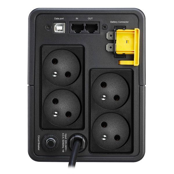 APC Back-UPS 950VA 230V AVR FR Sockets (BX950MI-FR) APC Back-UPS BX950MI-FR Noodstroomvoeding - 950VA, 4x penaarde(België), USB (BX950MI-FR)