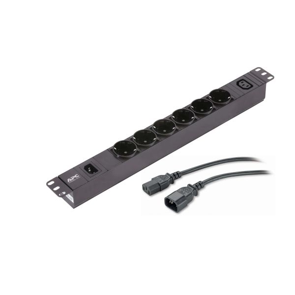 APC Easy PDU EPDU1010B-SCH, Basic, 1U, 10A, 230V, (6x)Schuko & (1x)C13, C14 stekker (EPDU1010B-SCH)