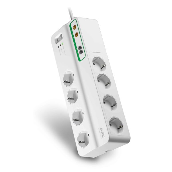 APC Stekkerdoos met overspanningsbeveiliging 8x stopcontact + Coax + Telefoon (PMF83VT-GR)
