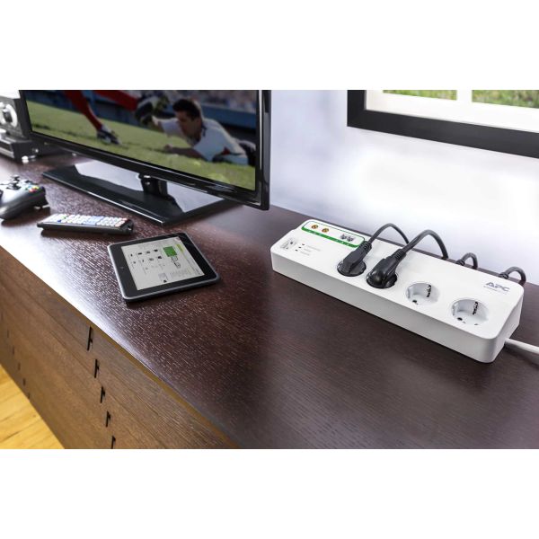 APC Stekkerdoos met overspanningsbeveiliging 8x stopcontact + Coax + Telefoon (PMF83VT-GR)