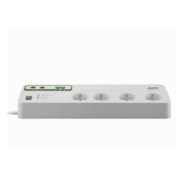 APC Stekkerdoos met overspanningsbeveiliging 8x stopcontact + Coax + Telefoon (PMF83VT-GR)